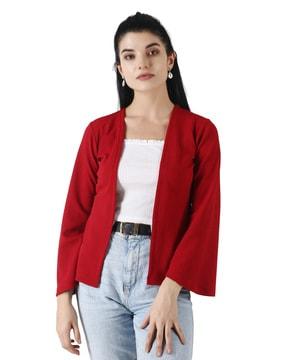 solid full-length sleeve shrug