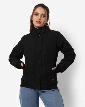 solid full sleeve jacket with zip closure