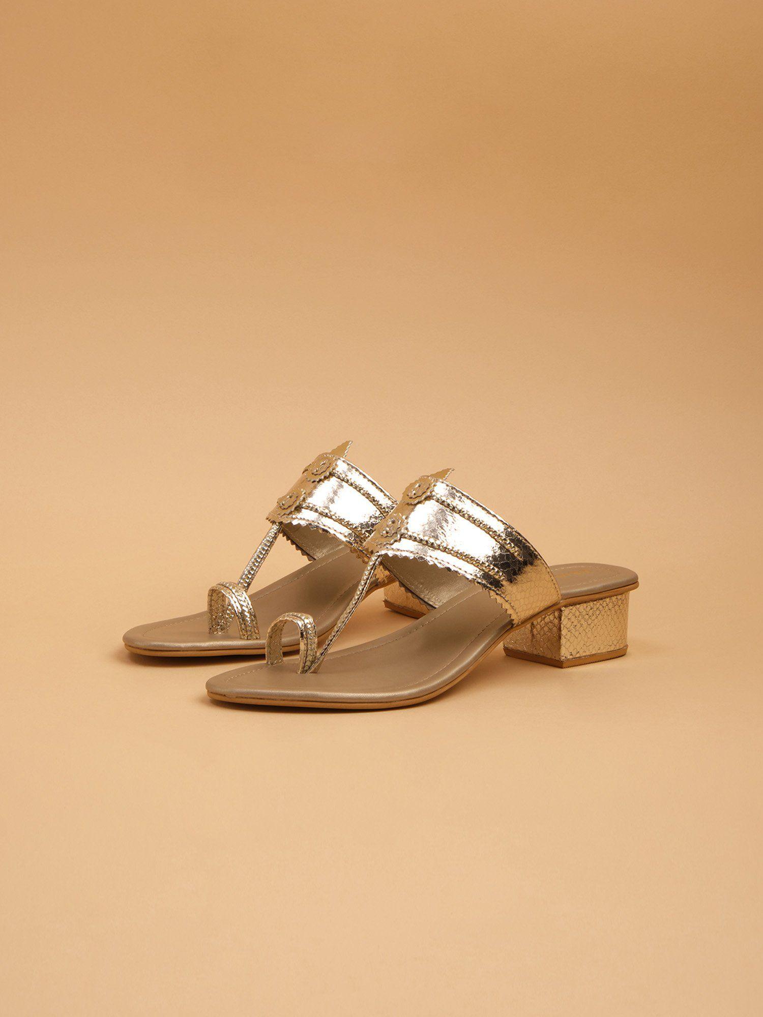 solid gold toran kolhapuri heels