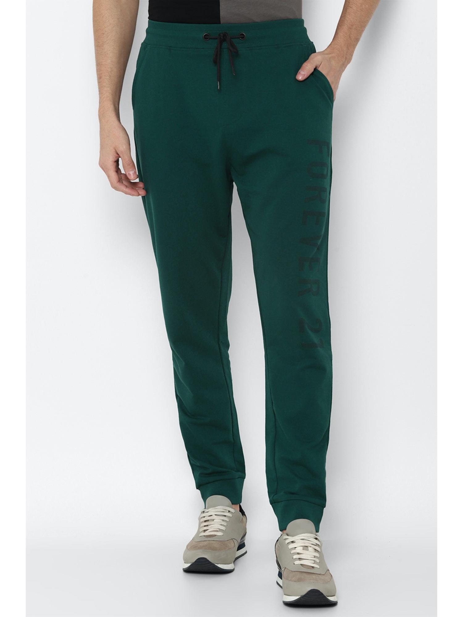 solid green casual trouser