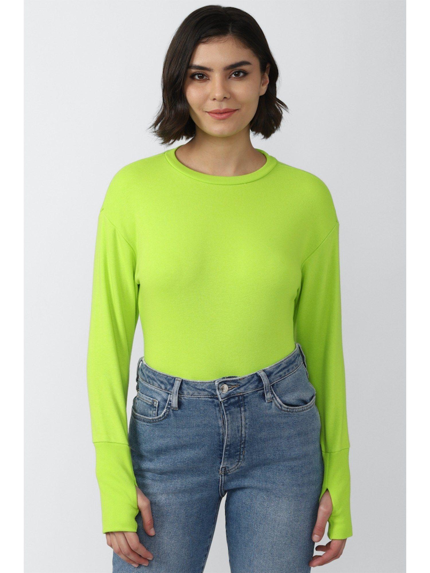 solid green full sleeve t shirt