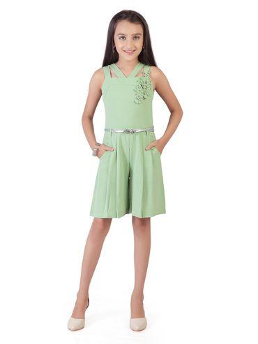 solid green jumpsuit (set of 2)