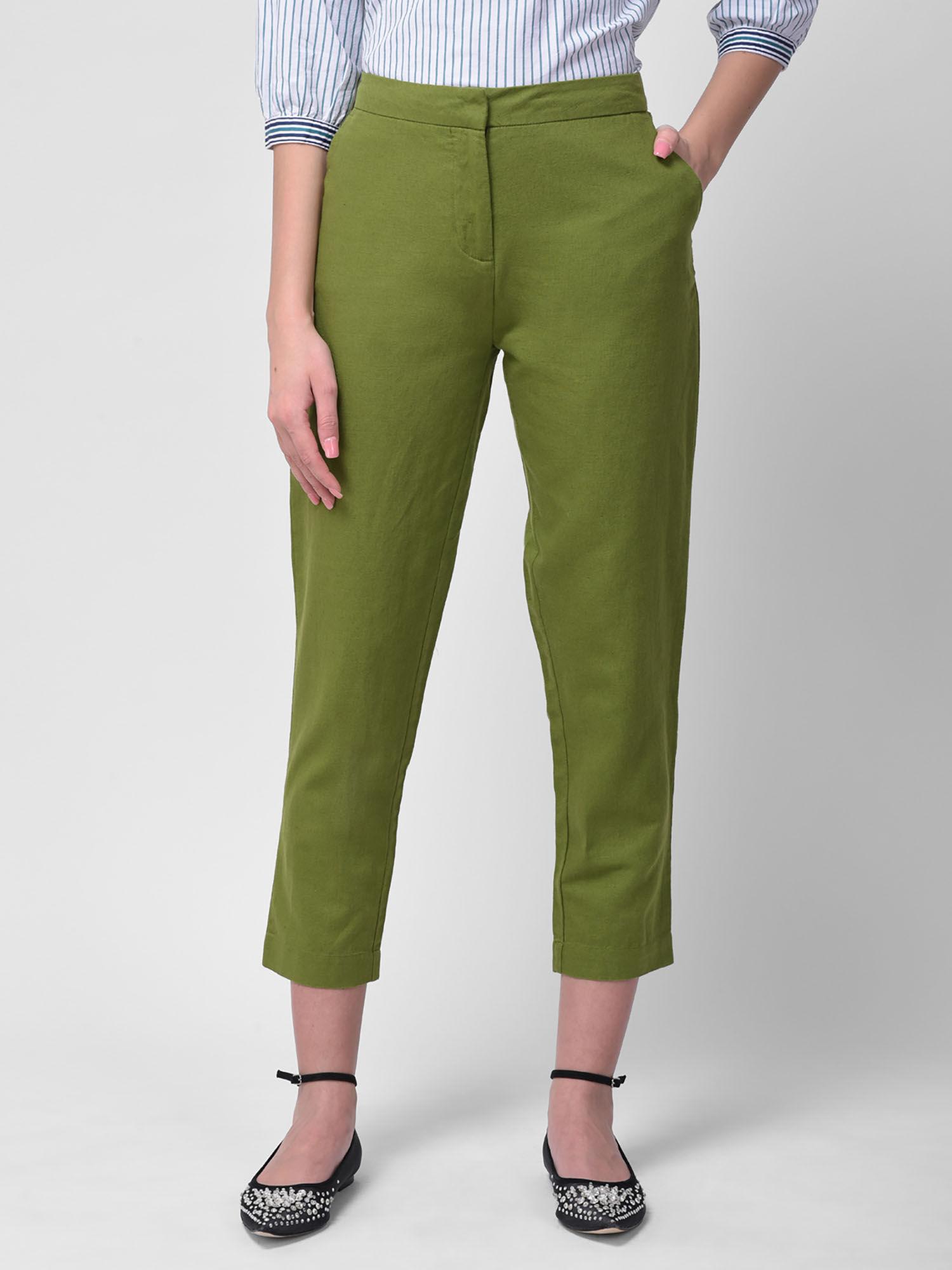 solid green pant