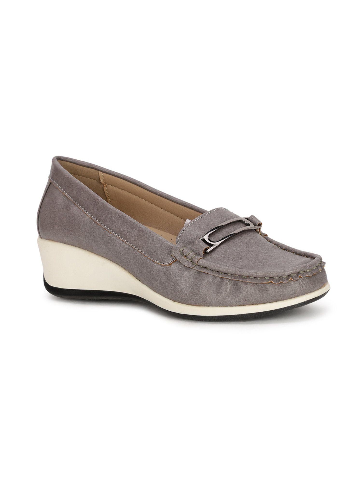 solid grey loafers