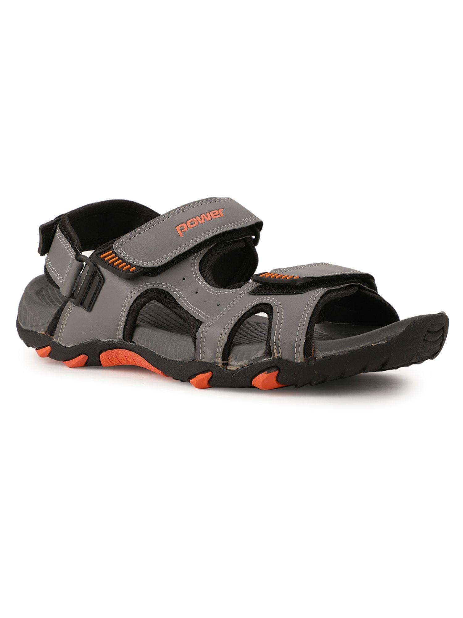solid grey sports sandals