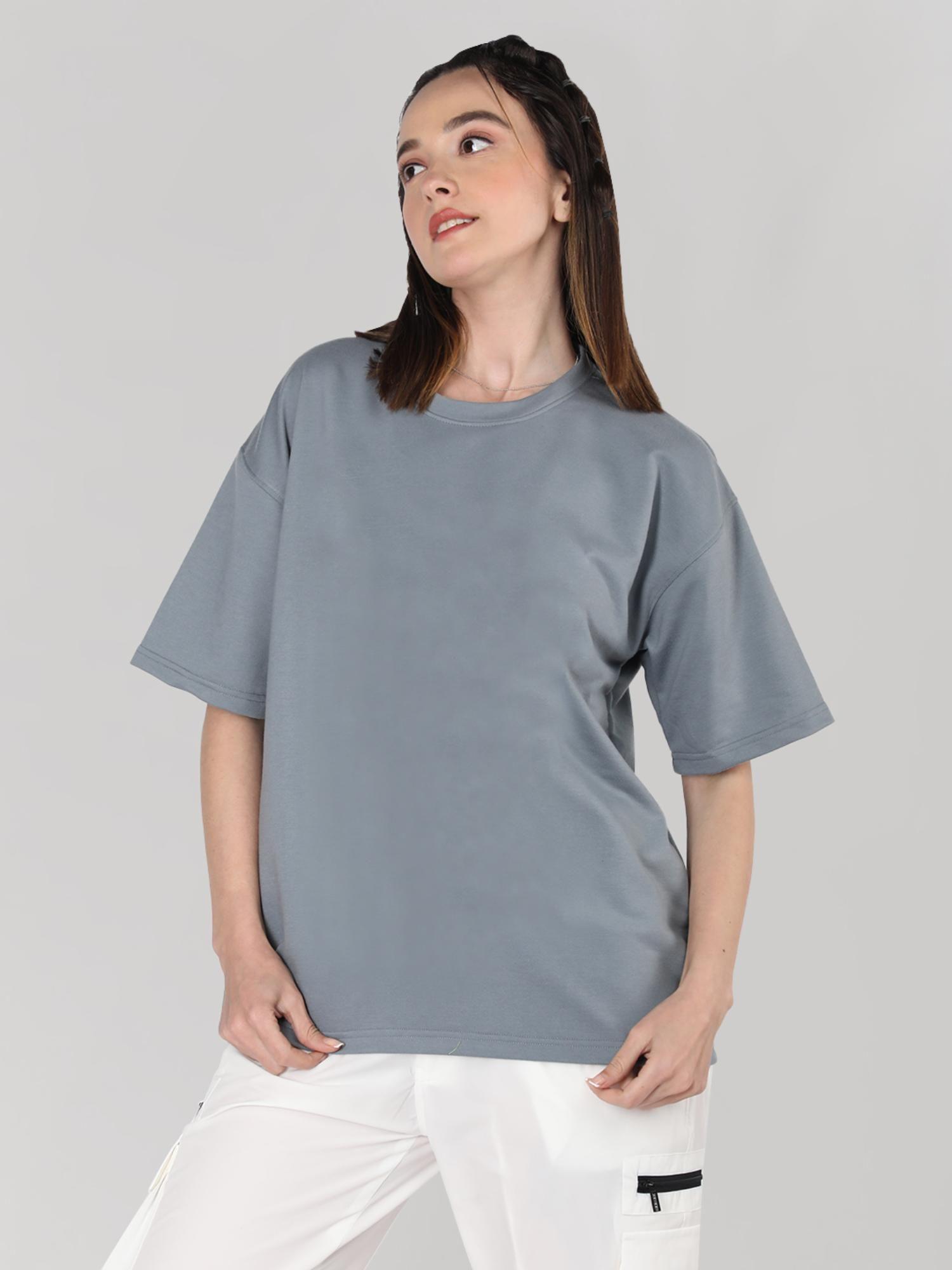 solid grey t-shirt for women