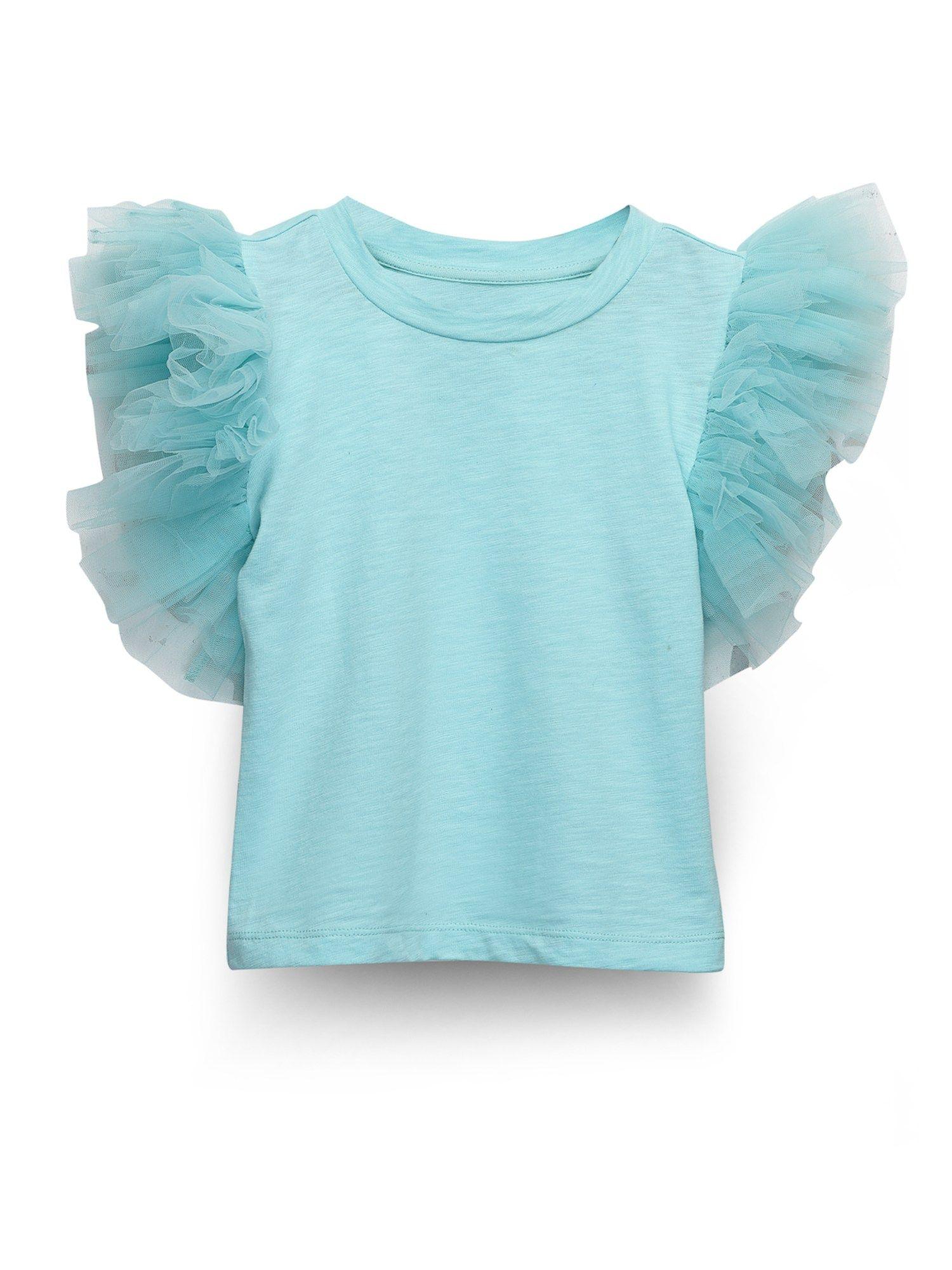 solid half-sleeved 100% cotton slub top