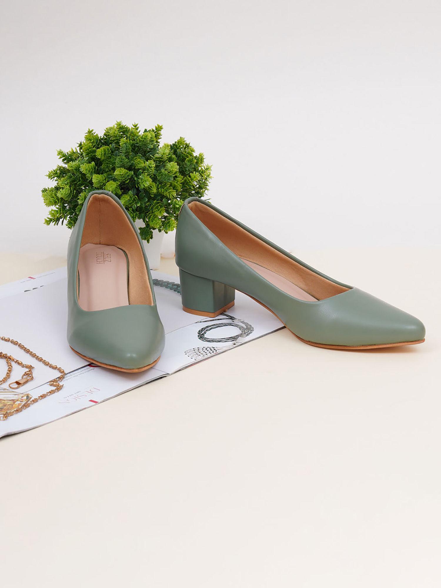 solid heel bellerina green