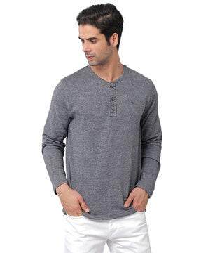 solid henley neck t-shirt