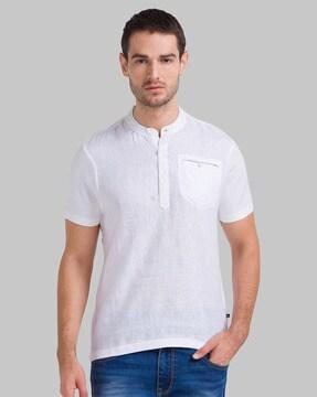 solid henley neck t-shirt