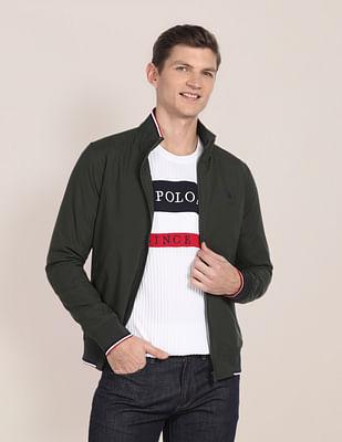 solid high neck jacket