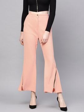 solid high-rise culottes