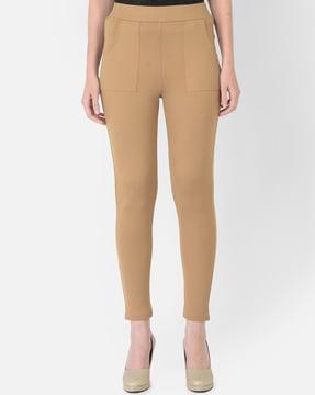solid high-rise jeggings