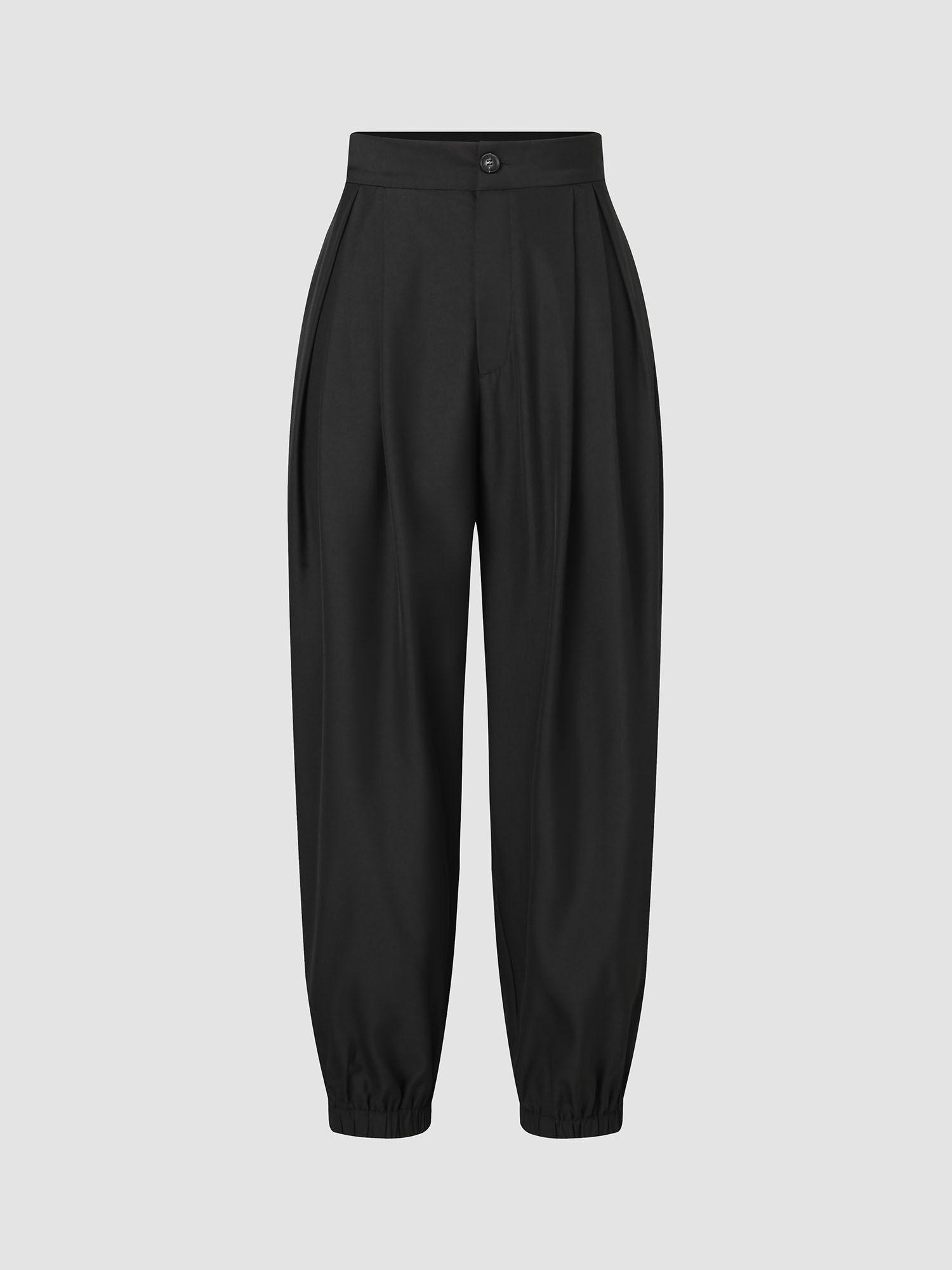 solid high waist jogger pants