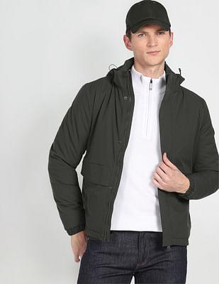 solid hooded jacket