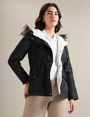 solid hooded jacket