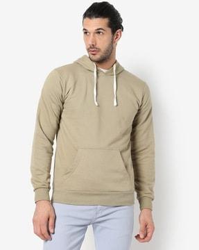 solid hoodie with kangaroo pocket