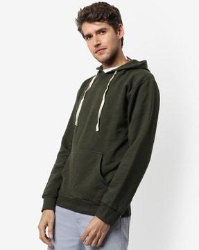 solid hoodie with kangaroo pocket