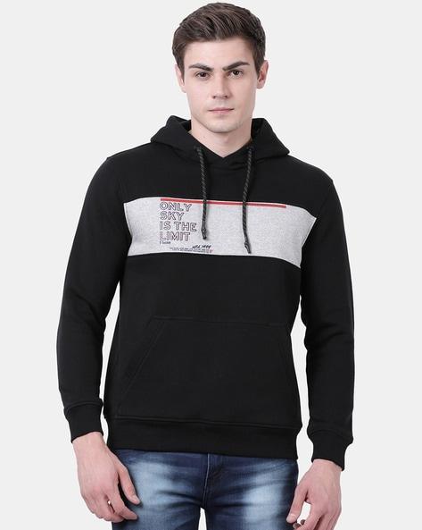 solid hoodie with kangaroo pockets