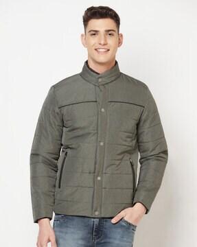 solid jacket with front open closure