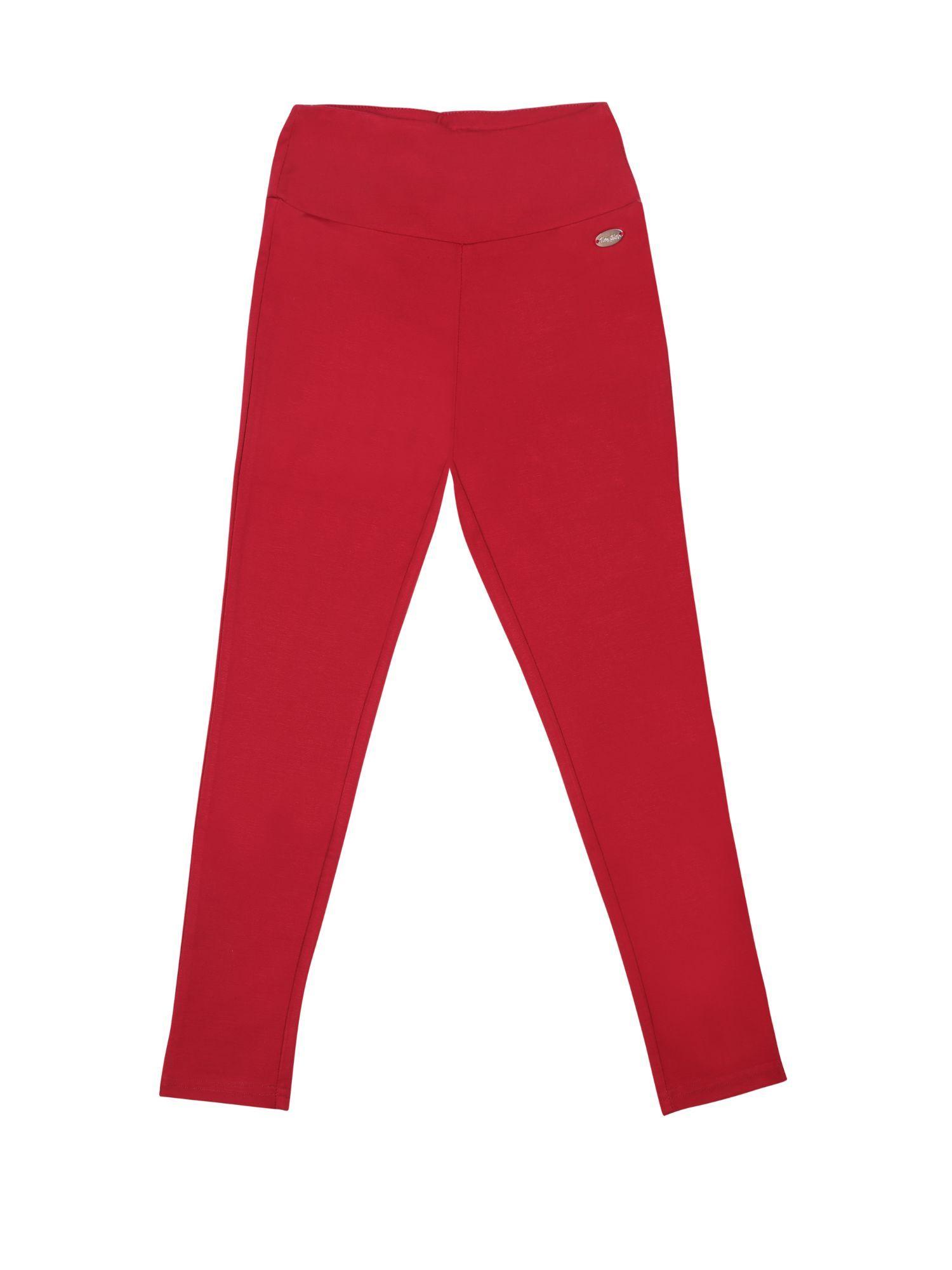 solid jeggings - red