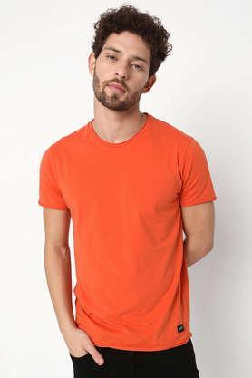 solid jersey crew neck men's t-shirt - orange