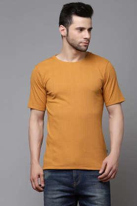 solid jersey slim fit men's t-shirt - light brown