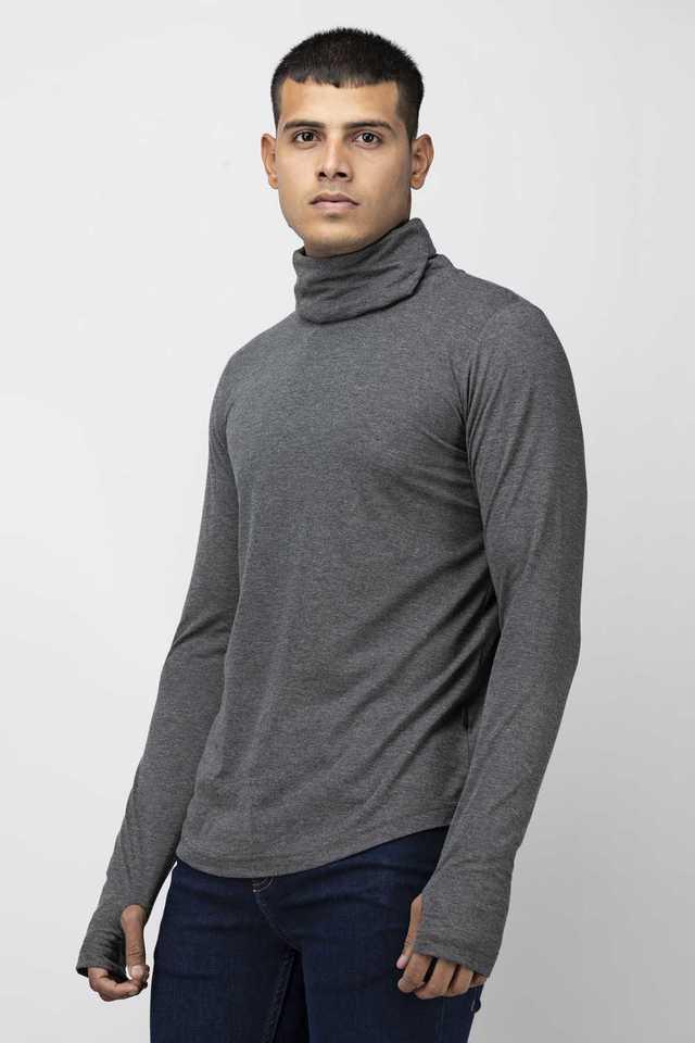 solid jersey turtle neck mens t-shirt