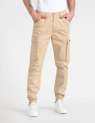 solid jogger fit cargo trousers