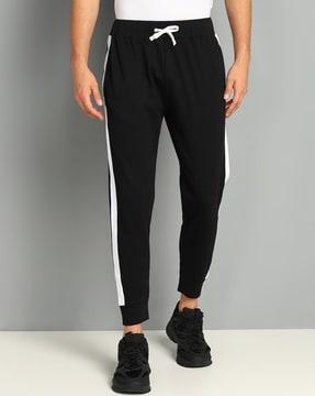 solid joggers with contrast taping