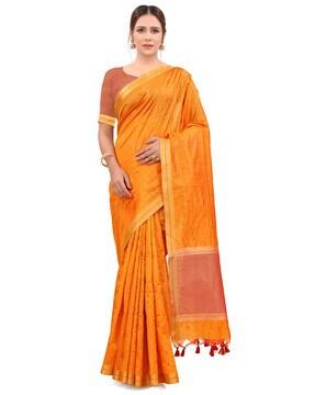 solid kalamkari zardosi saree with blouse piece