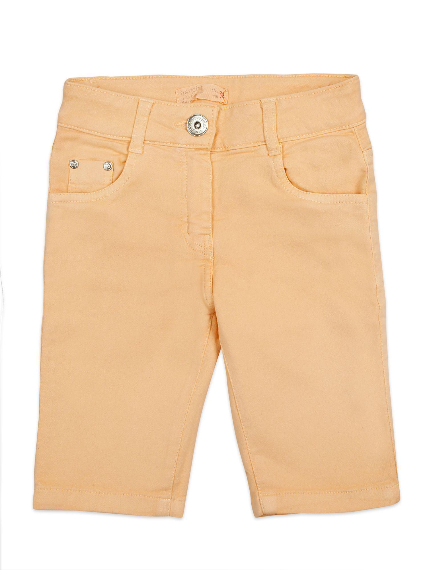 solid knee length shorts - peach