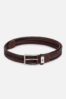 solid leather formal men's single side belt - multi