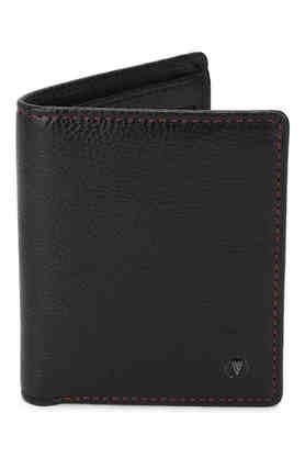 solid leather men formal two fold wallet - brown