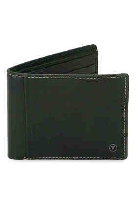 solid leather men formal two fold wallet - brown