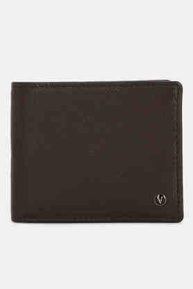 solid leather men formal two fold wallet - brown