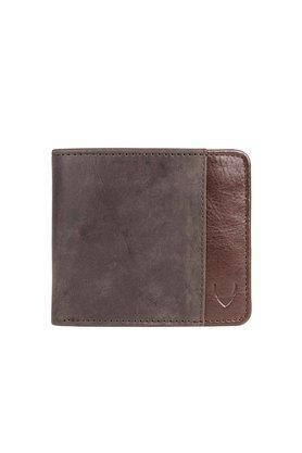 solid leather mens casual bi fold wallet - apple green