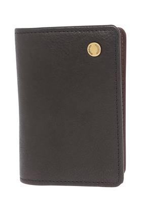 solid leather mens casual vertical card holder - black