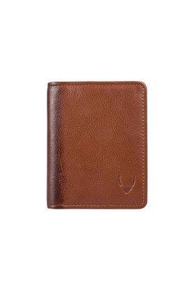 solid leather mens casual vertical card holder - tan