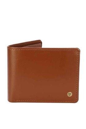 solid leather mens casual wallet - brown