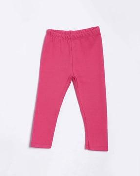 solid leggings with elasticated waist