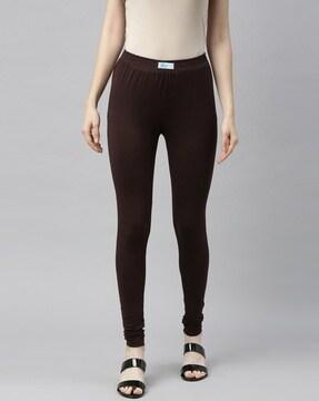 solid leggings with elasticated waistband