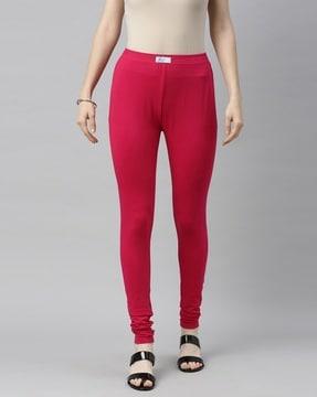 solid leggings with elasticated waistband