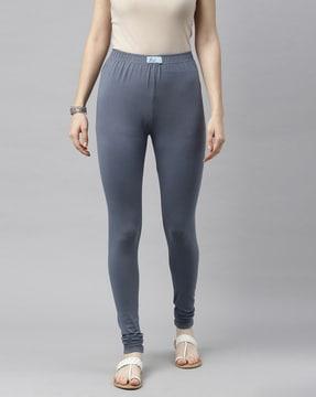 solid leggings with elasticated waistband