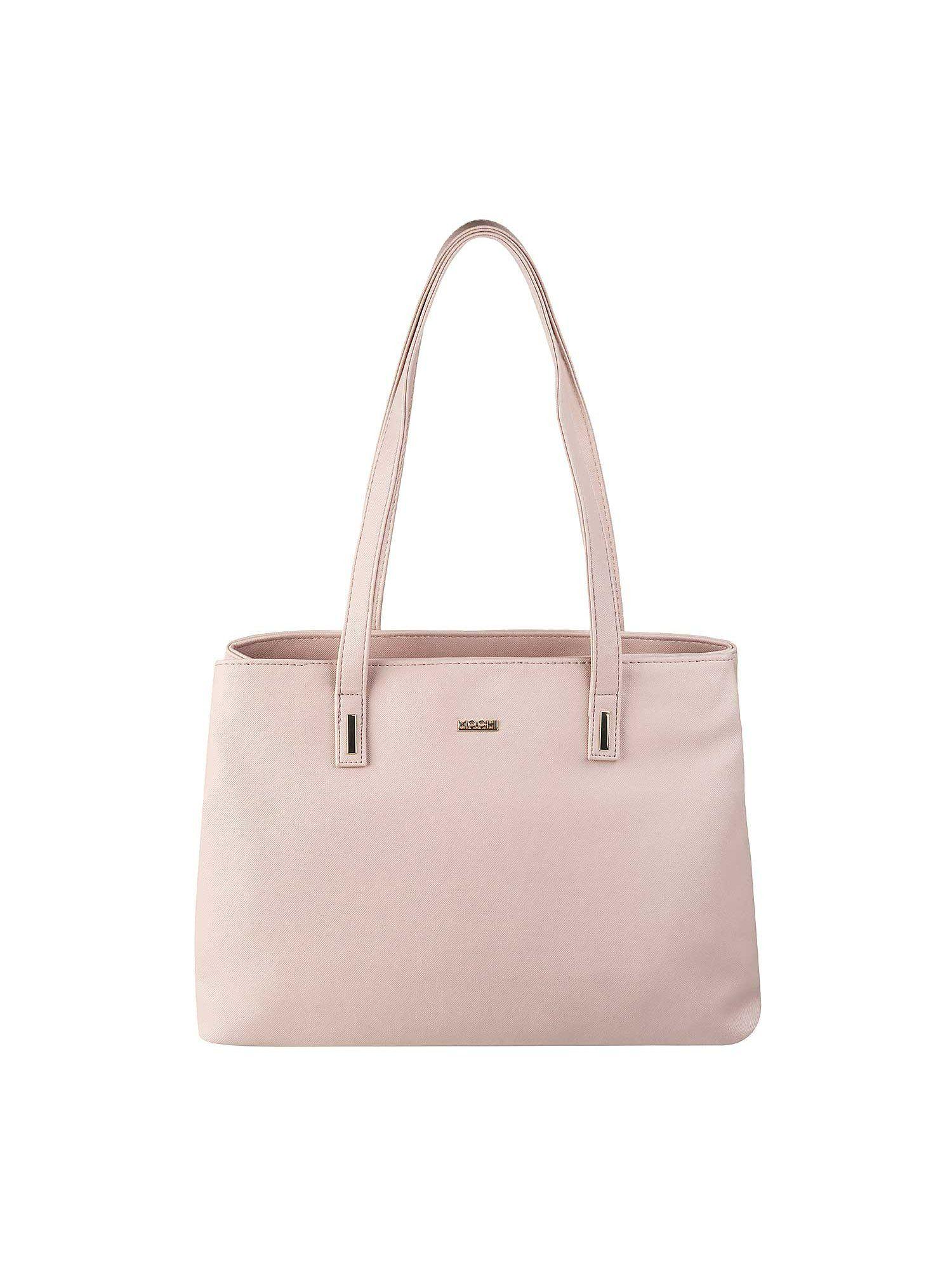 solid light pink tote bag