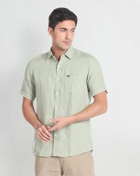 solid linen casual shirt