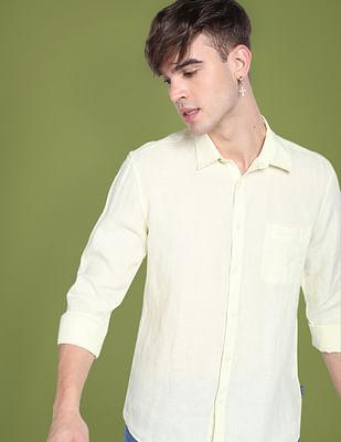 solid linen casual shirt