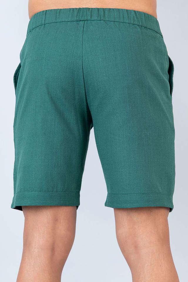 solid linen regular fit mens casual shorts