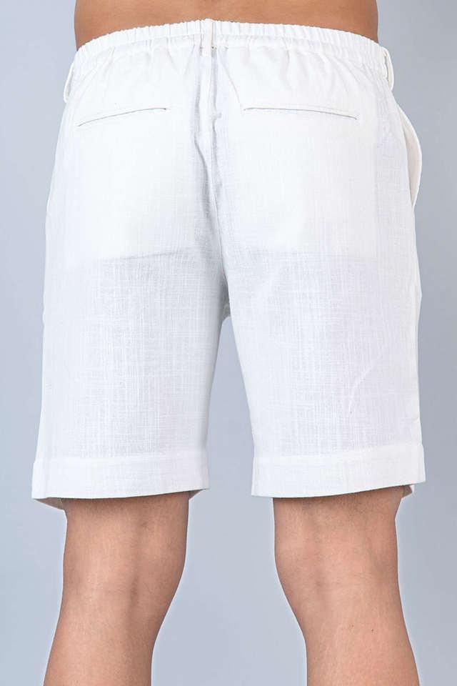 solid linen regular fit mens casual shorts