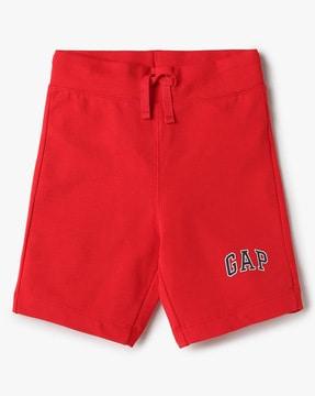 solid logo print shorts